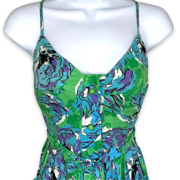 Anthropologie Plenty by Tracy Reese Green Kirby Floral Dress Size 12 - Picture 10 of 16